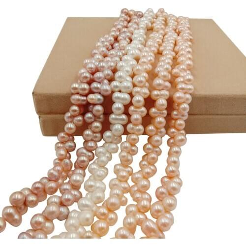 Pearl beads in one strand,100% Nature freshwater loose pearl with peanut baroque shape,length 13-17 mm