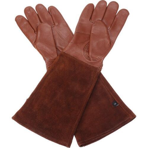1 Pair Garden Gloves Rose Pruning Gauntlet Gloves Thorn Proof Long Sleeve Leather Gloves for Men Women S/M/L/XL