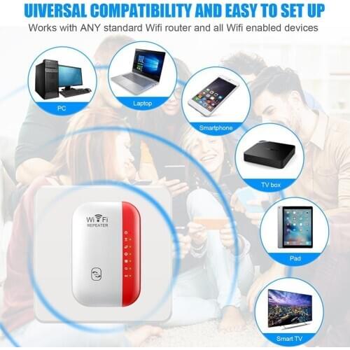 1Pc Wireless Wifi Repeater Range Network Extender Router Point Signal Black 300Mbps WiFi Signal Booster Access Amplifier An Z5K2