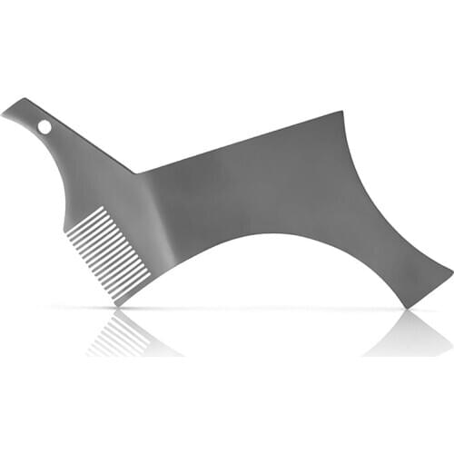 2 in 1Portable Stainless Steel Beard Shaping Comb Beard Shaping Tool Beard Modeling Template Carding Tool Beard Comb Dropship