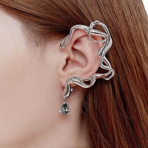 2021 New Abstract Twist Earring Ear Gallery Clip Unique Irregular Design Personalized Earrings Fashion Statement Women Hanging