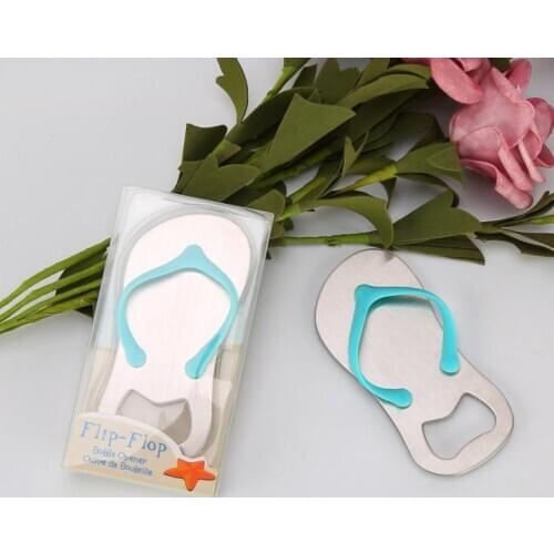 500PCS Wedding Favor and Gifts Stainless Steel Flip Flop Opener Slippers Beer Bottle Opener Bridal Baby Shower Gift box SN101