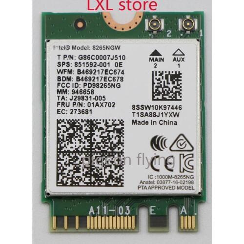 8625NGW for Thinkpad L470 T470p L480 L580 L380 X280 WIFI module with Bluetooth 4.1 FRU 01AX702 01AX751 P/N:G856C0007J510 100