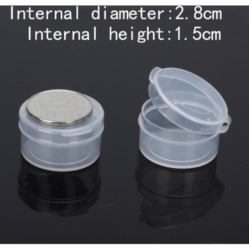 Free Shipping Transparent Plastic Small round Boxes Packaging Storage Box lidded Jewelry & Small parts boxes 100pcs/lots