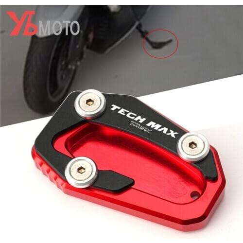 LOGO Tech MAX Motorcycle Side Stand Foot Enlargement kick stand extension Plate For Yamaha TMAX 560 TMAX560 2020