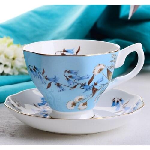 Royal Bone China Flower Tea Cup And Saucer Set Ceramic Coffee British Black Chinese Wedding