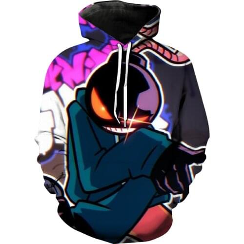 Game of Friday Night Funkin Black Hoodies 3D Sweatshirt Long Sleeve Casual Men Hoodie Cosplay Costume Sweatshirt Streetwear Tops