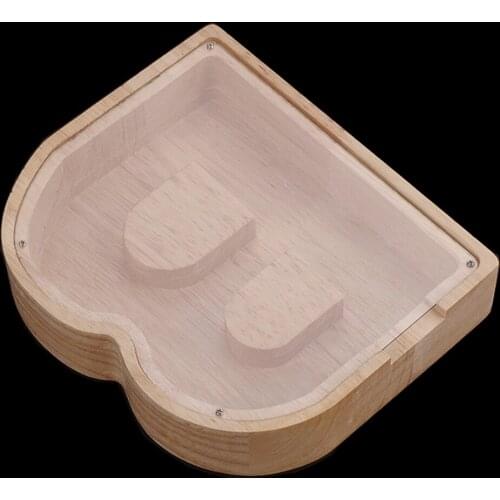 Wooden Letter B Shaped Piggy Bank Coin Saving Box Home Office Tabletop Decor