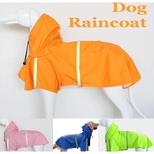 4-5 XL Pet Dog Rainwear for Big Dog Raincoat Dog Clothes Unrestrained Outdoor Waterproof Night Reflection Hoodie Pets Acessorios