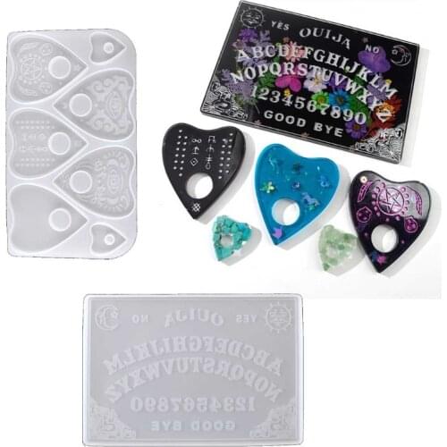 2Pcs Ouija- Board Planchette Resin Molds Gothic Ouija- Board Game Keychain Pendant Epoxy Silicone Molds Jewelry Making