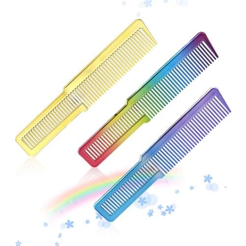 Electroplating Haircut Hairdresser Comb Colorful Rainbow Comb Portable Barber Hairdressing Tool Hair Salon Combs Brushes