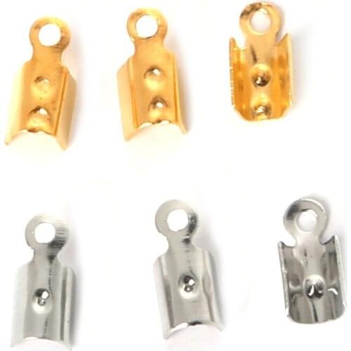 Hot sale 500pcs Cord Crimp End Caps for Necklace Bracelet Ropes Cords Connectors Clasp DIY Jewelry Findings Making Accessories