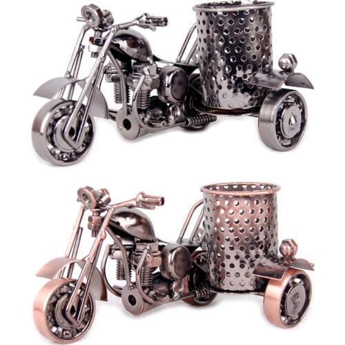 Creative Motorcycle Metal Iron Pen Pencil Holder Desktop Storage Organizer Brush Holder School Office Desk Decoration Gift C26