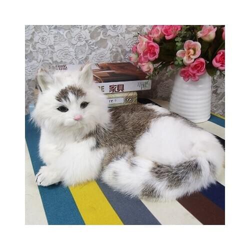 Simulation cute lying cat 32x23x15cm model polyethylene&furs mixed coloured cat model home decoration props ,model gift d701