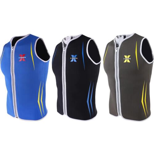 Mens 3mm Neoprene Wetsuit Vest Sleeveless Front Zip Jacket Swimwear Surf Top