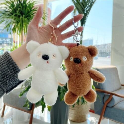 New popular Soft cute little bear pendant Keychain car Decorate good quality baby toy Soothing doll christmas funny gift