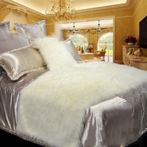 Faux Fur Wool Bed Blanket Classical European Model Room Sofa High-End Furry Furnishing Blanket