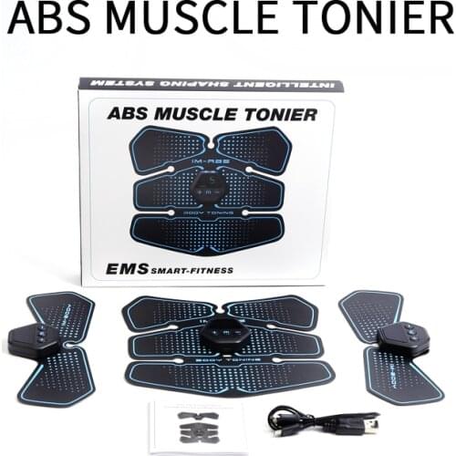 Rechargeable ABS/EMS Stimulator Slimming Belt Electric Wireless Abdominal Muscle Loss Weight Stickers Trainer Body for Unisex