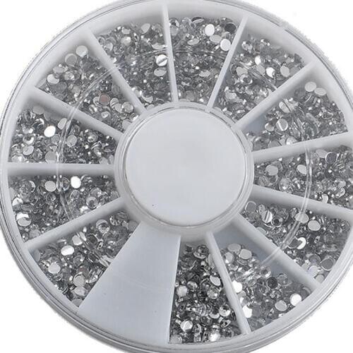 2MM Clear Nail Art Diamond Decorations Flat-Back Acrylic Rhinestones Crystal 3D Stone Gems All For Salon Nais Rhinestone Tools