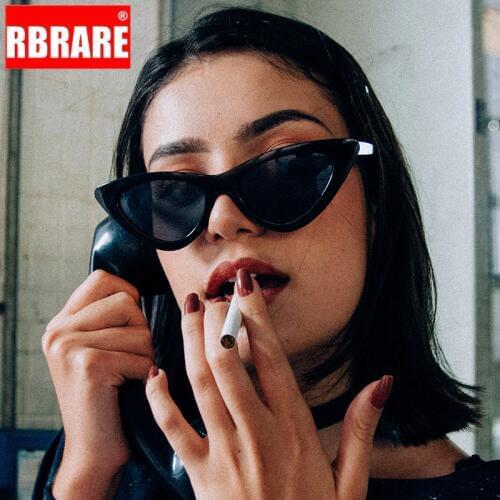 RBRARE 2021 Cat Eye Shade For Women Fashion Sunglasses Brand Woman Vintage Triangular Cateye Glasses Sexy Retro Leopard Oculos