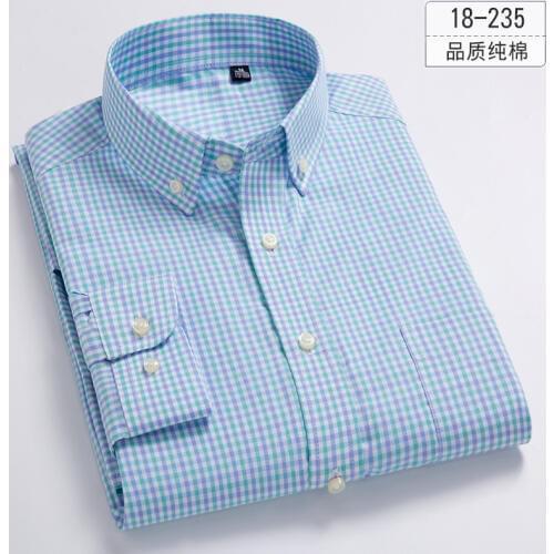 Plaid Shirt Long Sleeve Shirt Men Cotton New Listing Casual Small Korean Shirt Mens Dress Shirts Streetwear Camisa Masculina