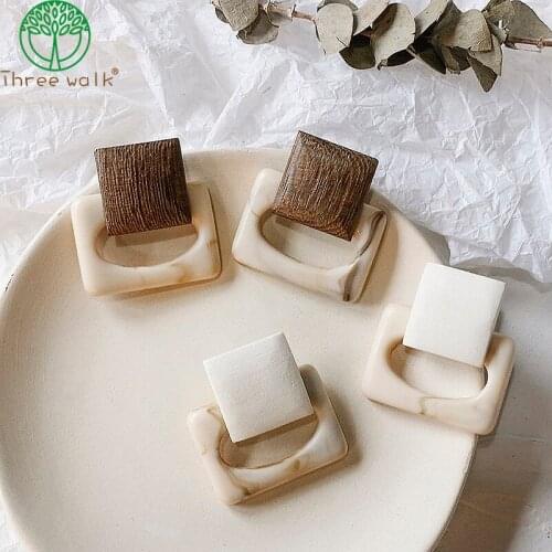 Unusual Women Acrylic Drop Earrings Statement Geometric Square Pendant Earrings Trendy Dangle Earring Jewelry Gift 2021