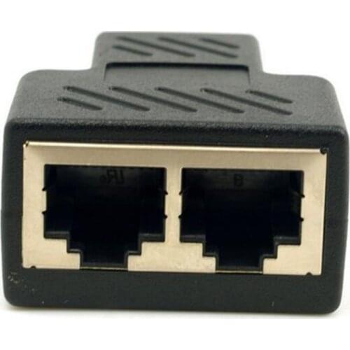 1 To 2 Ways RJ45 Female LAN Ethernet Network Cable Female Splitter Connector Adapter For Laptop Docking Stations
