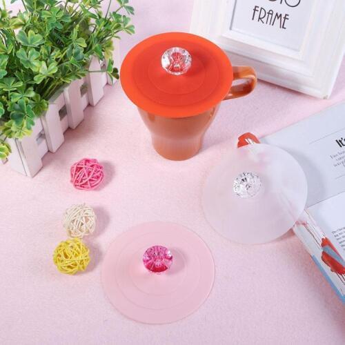 Silicone Cup Lid Seal Cover Anti-dust Leakproof Reusable Diamond Silicone Cup Lid Thermal Insulation Seal Cover