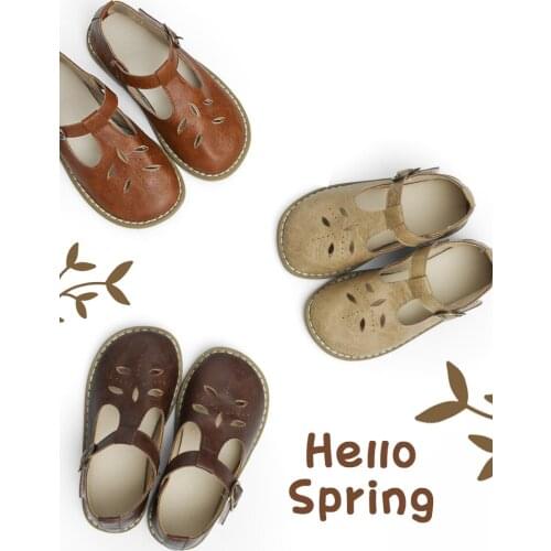 Childrens Small Leather Shoes Girls 2021 Spring and Autumn New Breathable Non Slip Round Head Retro Casual Wild Shoes Tide