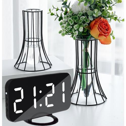 Mirror Digital Electronic Clock Desktop Table Watch Multifunction Android iPhone iPad USB Port Modern Design Alarm Clock Bedroom