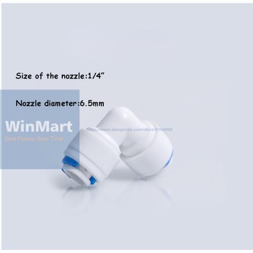 1pc Elbow 1/4" OD 6.5mm Tube Quick Push Fitting Connection Aquarium RO Water Filter Reverse Osmosis System