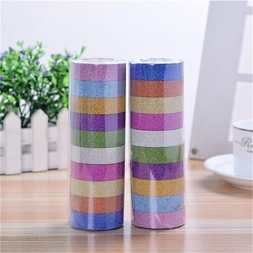 10 Rolls/lot 3M Glitter Washi Tape DIY Adhesive Paper Scrapbook Sticker Book Decoration