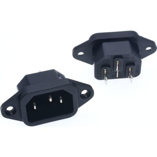 10Pcs IEC320 C14 Male 3Pin Chassis Panel Mount Power Socket AC250V/10A