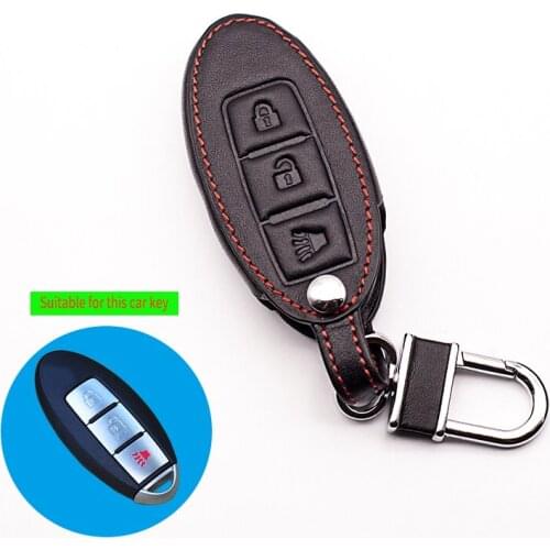 100% car leather remote control car key ring for Nissan Tiida Livina X-Trail T31 T32 For Infiniti EX FX G25 G37 FX35 EX25 EX35