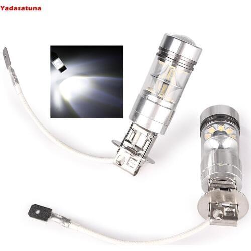 2*100W H3 H1 LED Bombillas de Coche Auto Lamparas Coche Luz Brillante de Niebla Blanco DRL para Color Blanco 12V ~ 24V