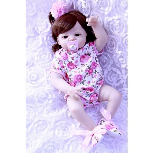 23" Full body silicone vinyl reborn Toy Lifelike modeling Real touch bebe alive infant dolls baby Child play house briquedos