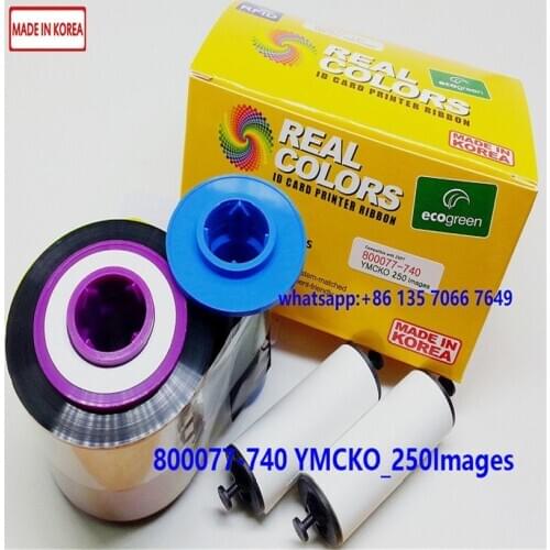 5Pieces Compatible Zebra Ribbon 800077-740 YMCKO 250 Images Made In Korea Zebra ZXP7 Card Printer