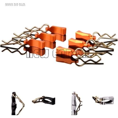 RC Car 6Pcs AX31231 Body Clips with Aluminum Mount For Rc Crawler Car Axial Racing Electric Yeti Rock AX90026 NEW ENRON1:10