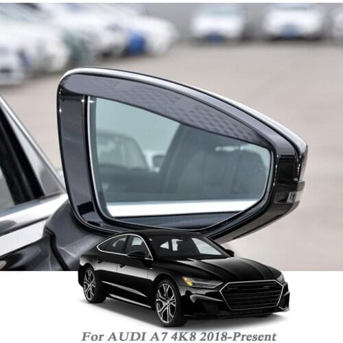Car Rearview Mirror Rain Eyebrow Auto Shield Snow Guard Sun Side Visor Shade Protector For Audi A7 4K8 2018-PresentCar Accessory