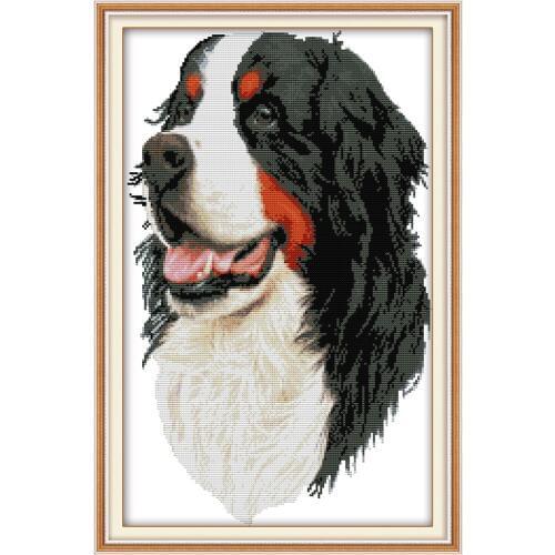 Bernese mountain dog cross stitch kit aida 14ct 11ct count printed canvas stitches embroidery DIY handmade needlework