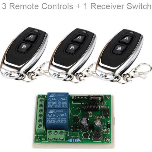 QIACHIP 433 MHz AC 110V 220V Wireless 2CH RF Transmitter Remote Control Switch + RF Relay Receiver For Light Garage Door Opener