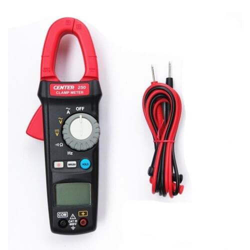 CENTER-251 TRMS HVAC Clamp Meter 1ms Peak Hold Function, Measuring Frequency From Current Clamp & Test Terminal