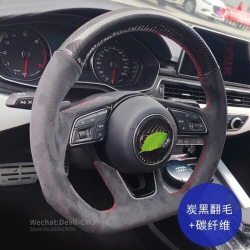 Car steering wheel covers For audi a2 (8z) a3 (8l) a4 (b5 b6) avant a6 (c5) a8 (d2) s4 suede hand-stitched Car accessories