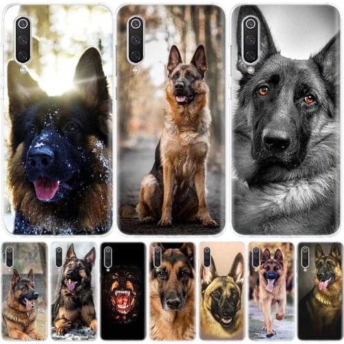 German Shepherd Dog Phone Case For Xiaomi Mi Note 10 11 9 8 10T 9T CC9 A1 A2 A3 Poco F1 X3 F2 Pro Lite 5X 6X Cover Coque