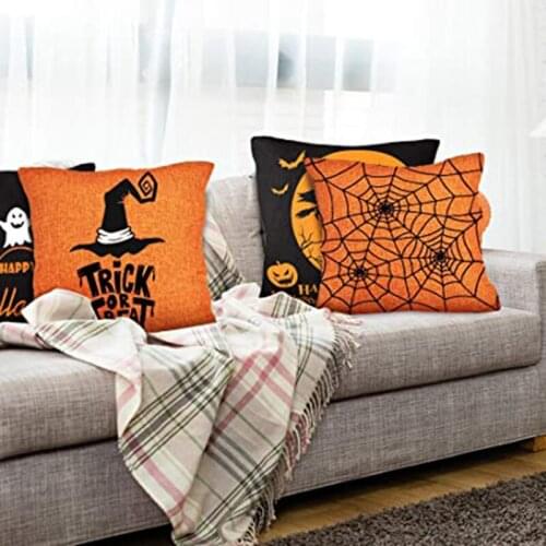 Halloween Pillow Cover Dark Pumpkin Bat Pillow Cover Halloween Printed Decorate Home Sofa Throw Pillow Cases Castle Pillowcase