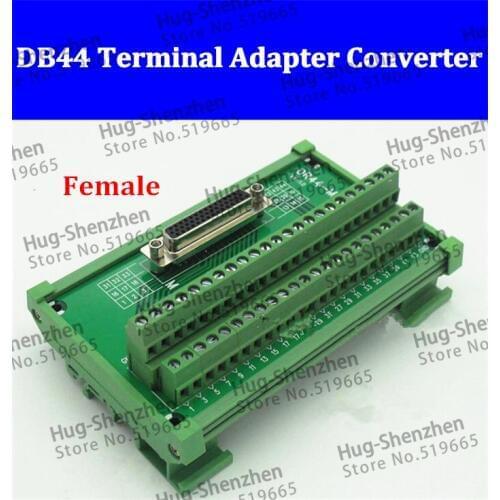 DB44 D-SUB DR-44 44 pins DR44 Female 44pin port din rail mounting Terminal block adapter converter PCB board Breakout 3 row