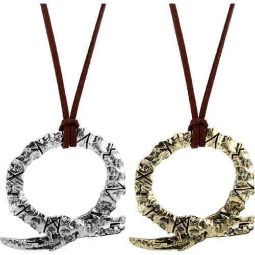 Dongsheng Game Jewelry GOD OF WAR 4 Retro Amulet Necklace Personality Metal Leather Chain Pendant Necklace Jewelry for Fans Gift