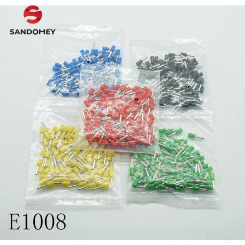 E1008 Tube insulating Insulated terminals 1MM2 Cable Wire Connector Insulating Crimp Terminal Connector 100PCS/Pack
