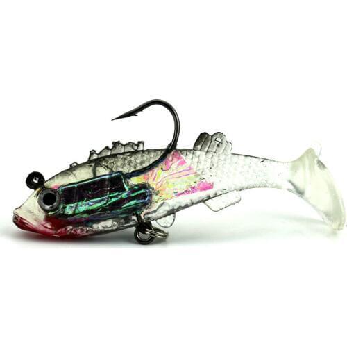 HENGJIA 1PC Jig Head Lure Soft Fishing Lure soft baits 6CM 4G shad soft plastic fishing tackle saltwater