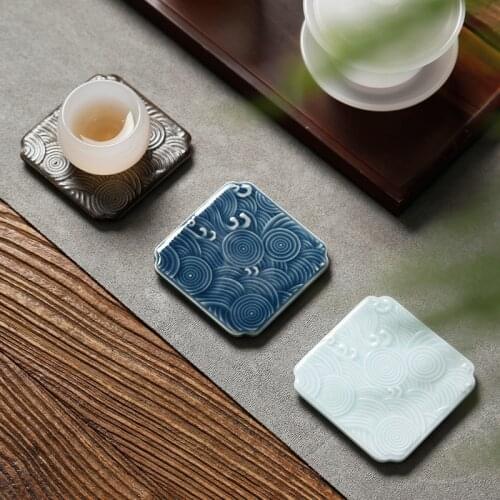 Ceramic Tea Cup Tea Ceremony Coaster Kung Fu Tea Set Accessories Insulated Place Mat Zen Purple Pot Holder Dry Tea Table